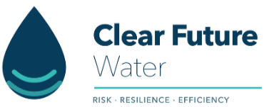 Clear Future Water logo Clear Future Water. Risk, resilience and efficiency.